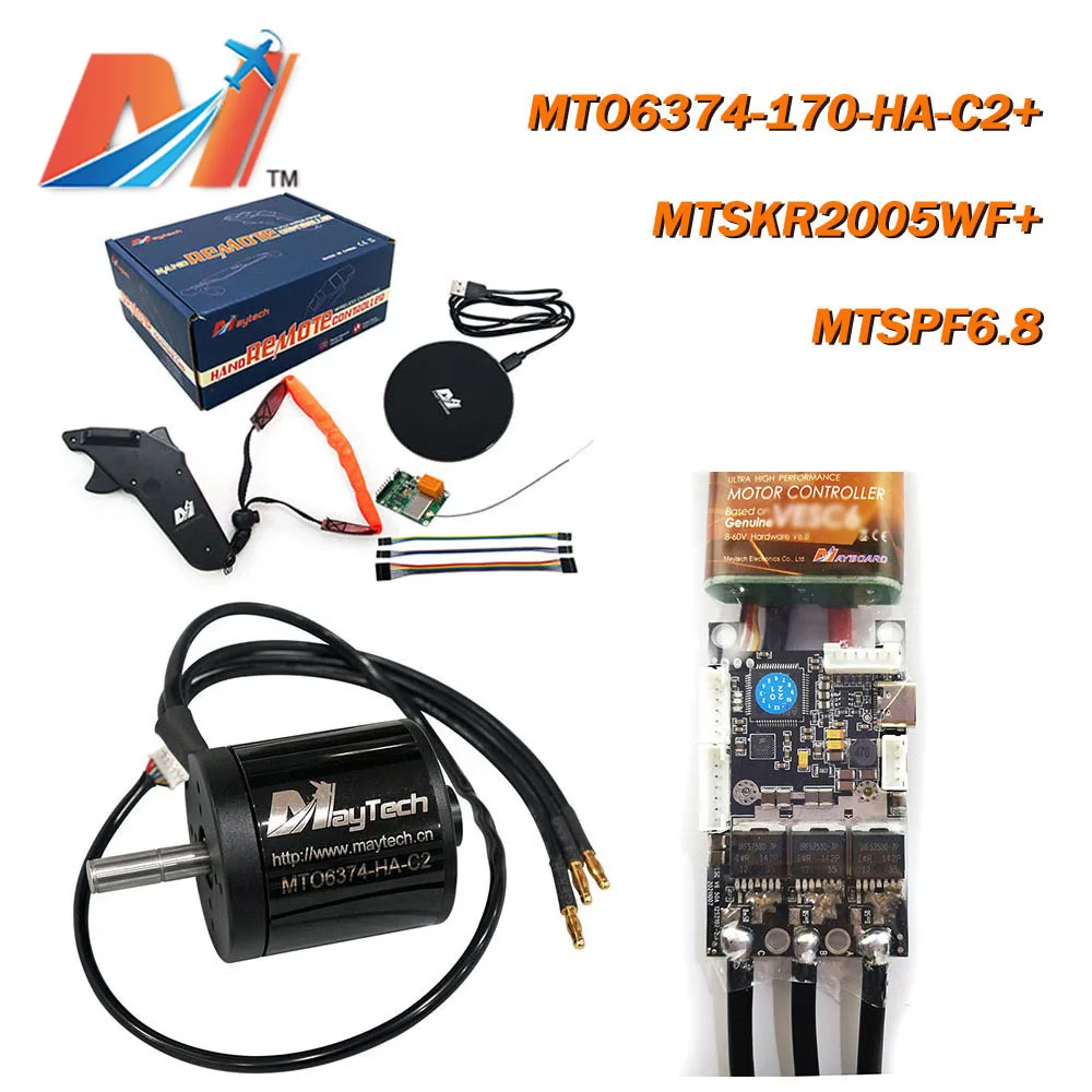 Maytech DIY Kit 50A ESC 90KV 170KV 200KV Hall Sensored Motor MTSKR2005WF 2.4GHz Wireless Waterproof Remote for Electric Skate
