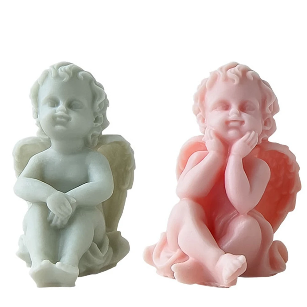 

Small Angel Aromatherapy Candle Silicone Mold Large Angel Gypsum Silicone Mold Scented Making Tools 3D DIY Handmade Fragrance