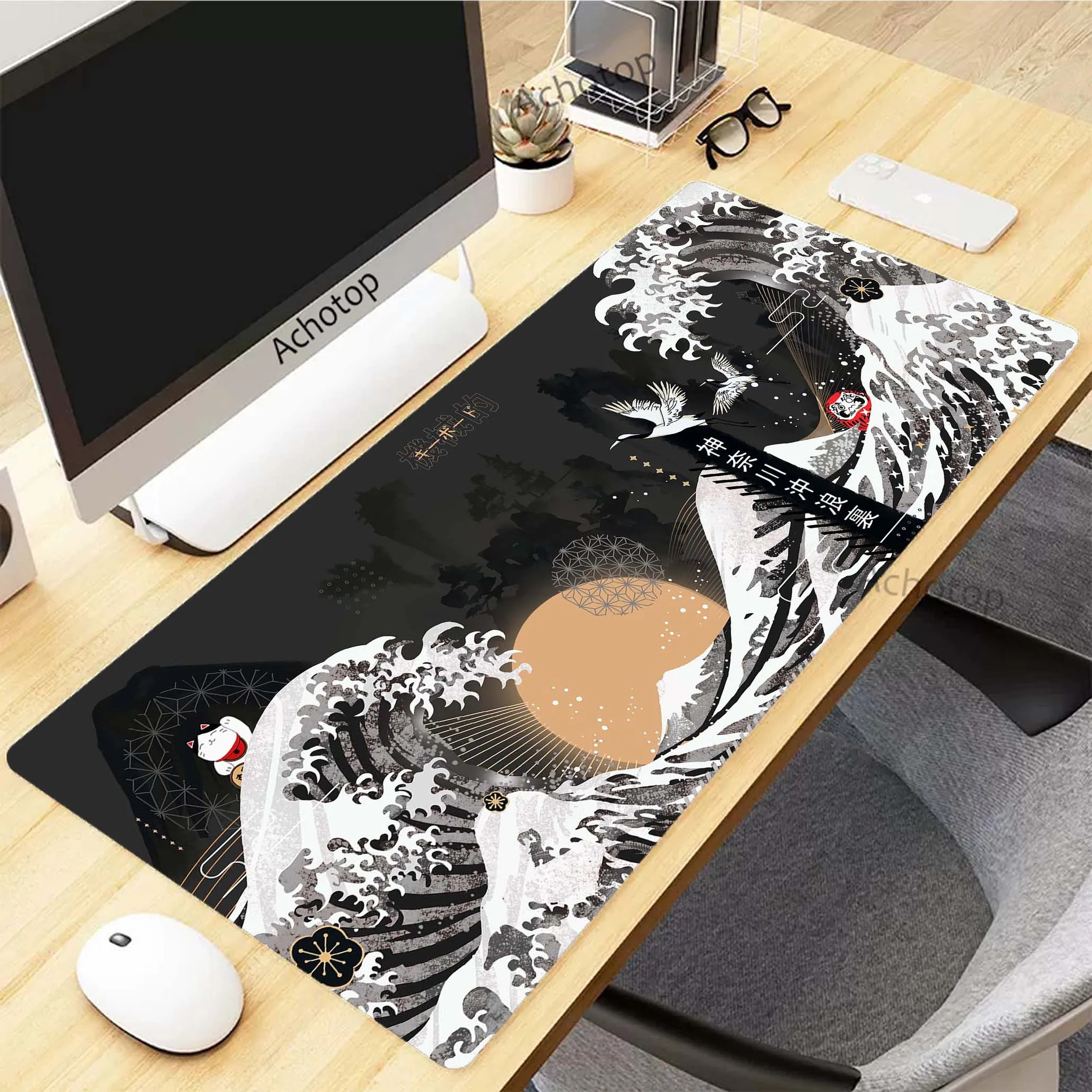 

Japanese Great Wave Extended Mousepad Gaming Speed Keyboard Pads Desk Mat Office Mouse Pad Tapis de Souris 900x400mm XXXL