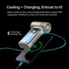 JISULIFE 휴대용 팬 울트라 2, 강력한 터보 제트 팬, 100개 속도, 9000mAh 충전식 배터리, LED 디스플레이, 야외 캠핑 4