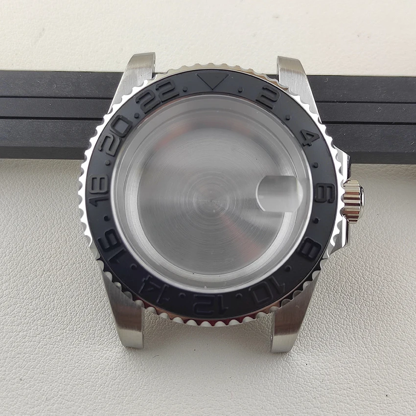 40mm SUB Cases NH35 Case Men's Watch Ceramic Bezel Stainless Steel Sapphire Glass Fit nh35 nh36 Movement/Miyota8215 Movement