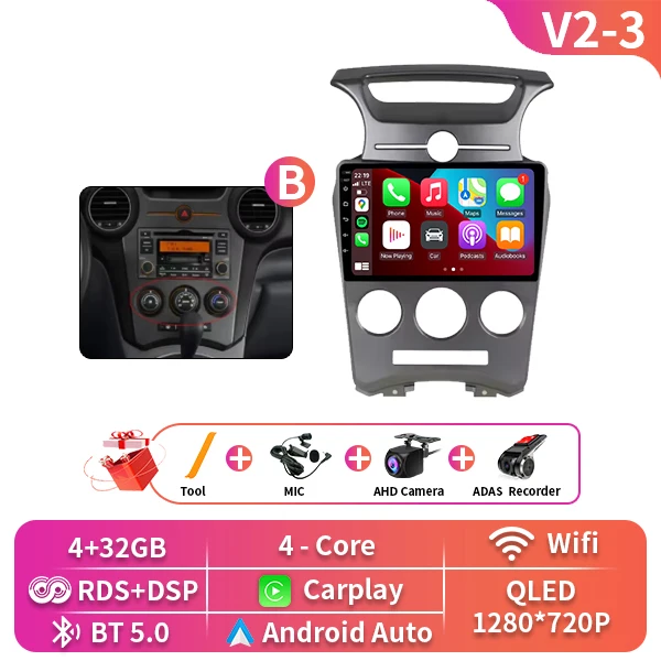 Auto Android Voor Kia Carens UN 2006-2012 5G wifi BT Draadloze Carplay Scherm Radio Stereo Multimedia Speler GPS Navigatie DVD