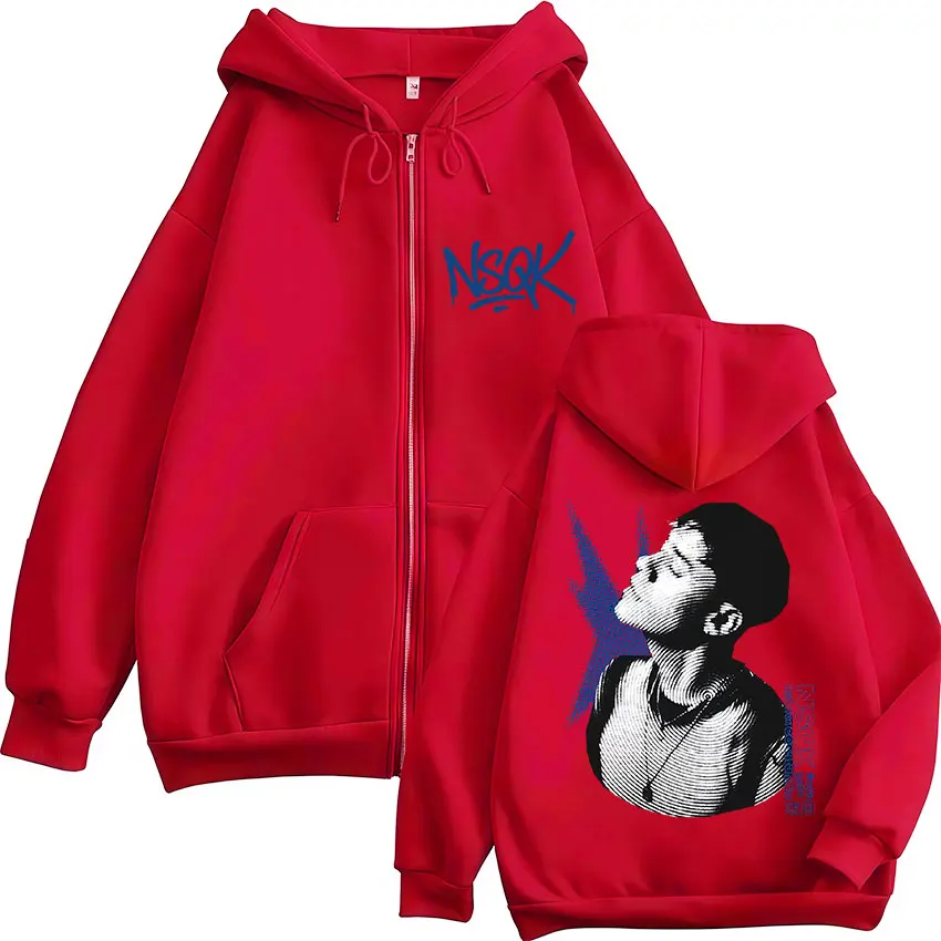 مغني الراب NSQK FLACO DONDE ESTAS ألبوم جولة زمم هودي للجنسين المشجعين هدية سحاب أكمام طويلة بلوزات سترة فضفاضة غير رسمية هوديي #3