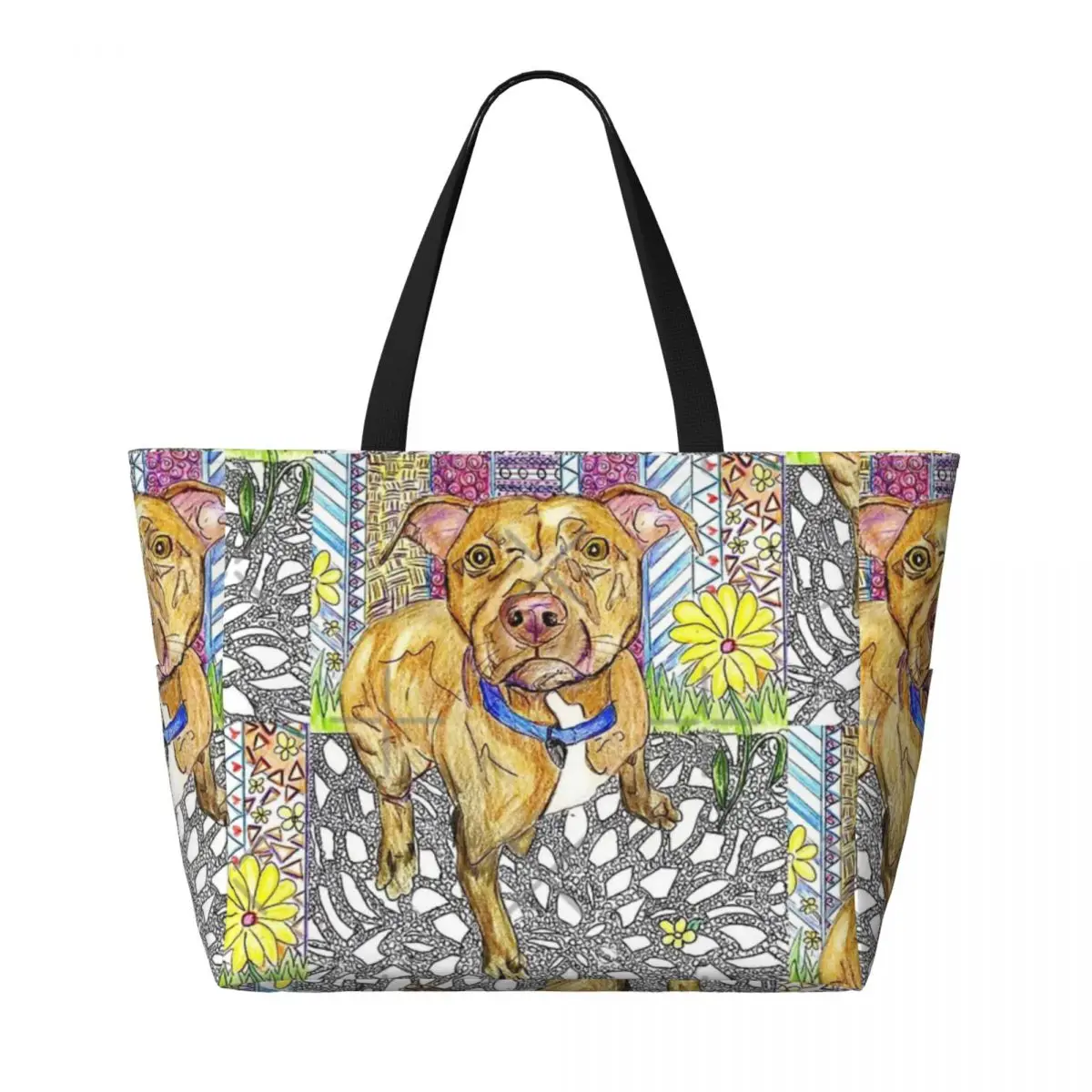 Borsa da viaggio da spiaggia Pitbull, borsa da viaggio moderna per adulti regalo di compleanno quotidiano modello Multi-stile