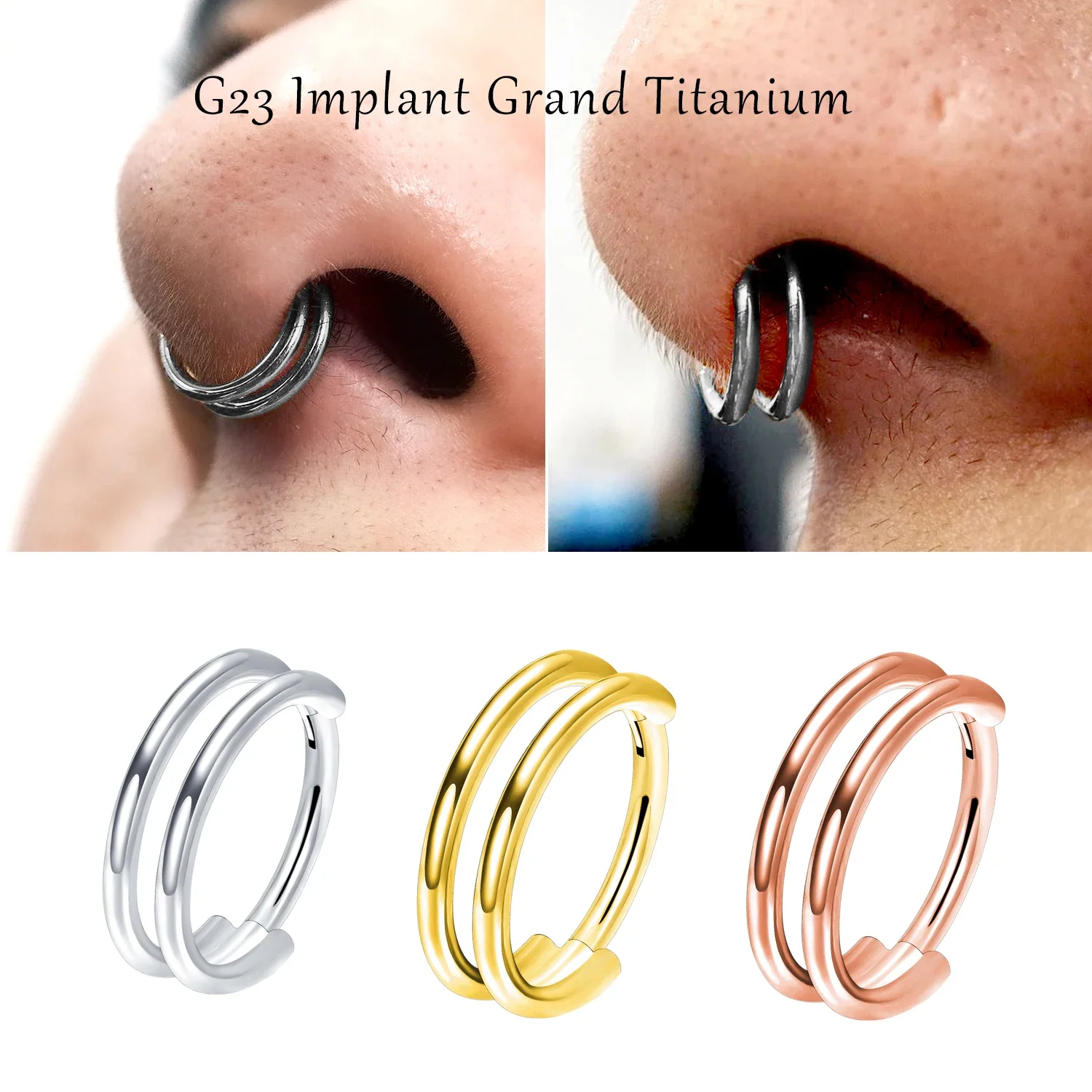 

Fashion Titanium Steel Nose Ring clicker Hoop Septum tragus Cartilage Earring Piercing Body Jewelry