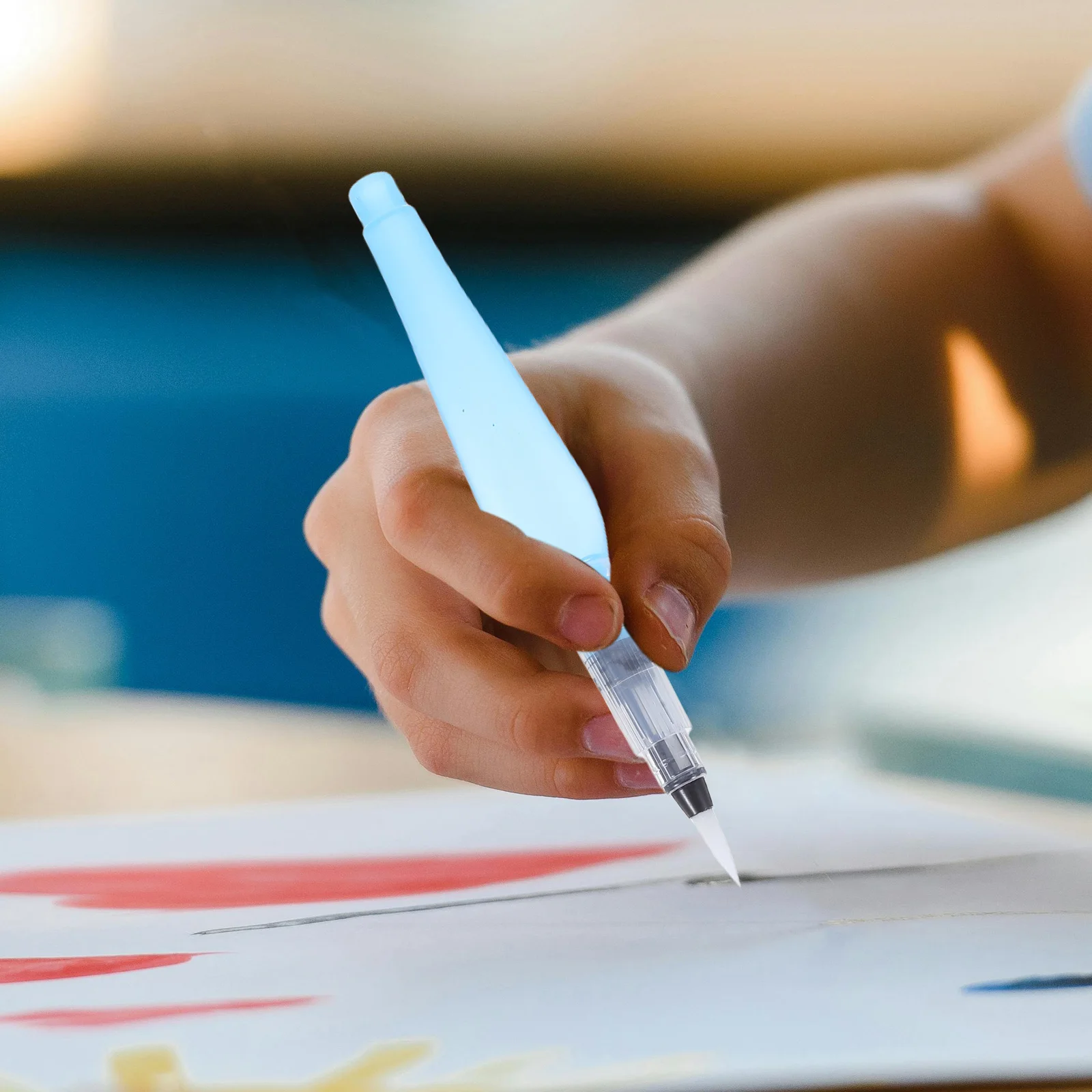 4 قطع قابلة لإعادة الاستخدام فرشاة ألوان مائية مجموعة أقلام غرامة تلميح التحكم الدقيق لا سبلاش لطخة مقاومة للفنانين الطلاب