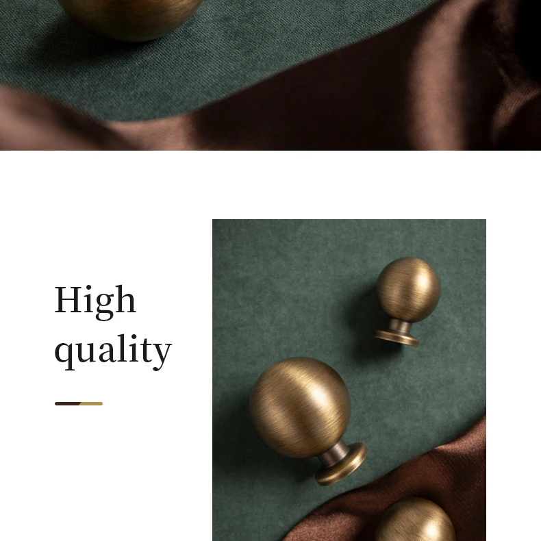 Round antique brushed brass cabinet knob — supplier illustration 3