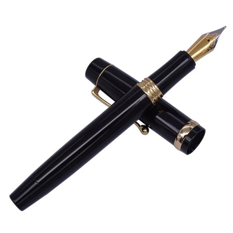 

A+ Jinhao 15 Metal Black Fountain Pen with Golden Clip Fashion Writing Office Pen