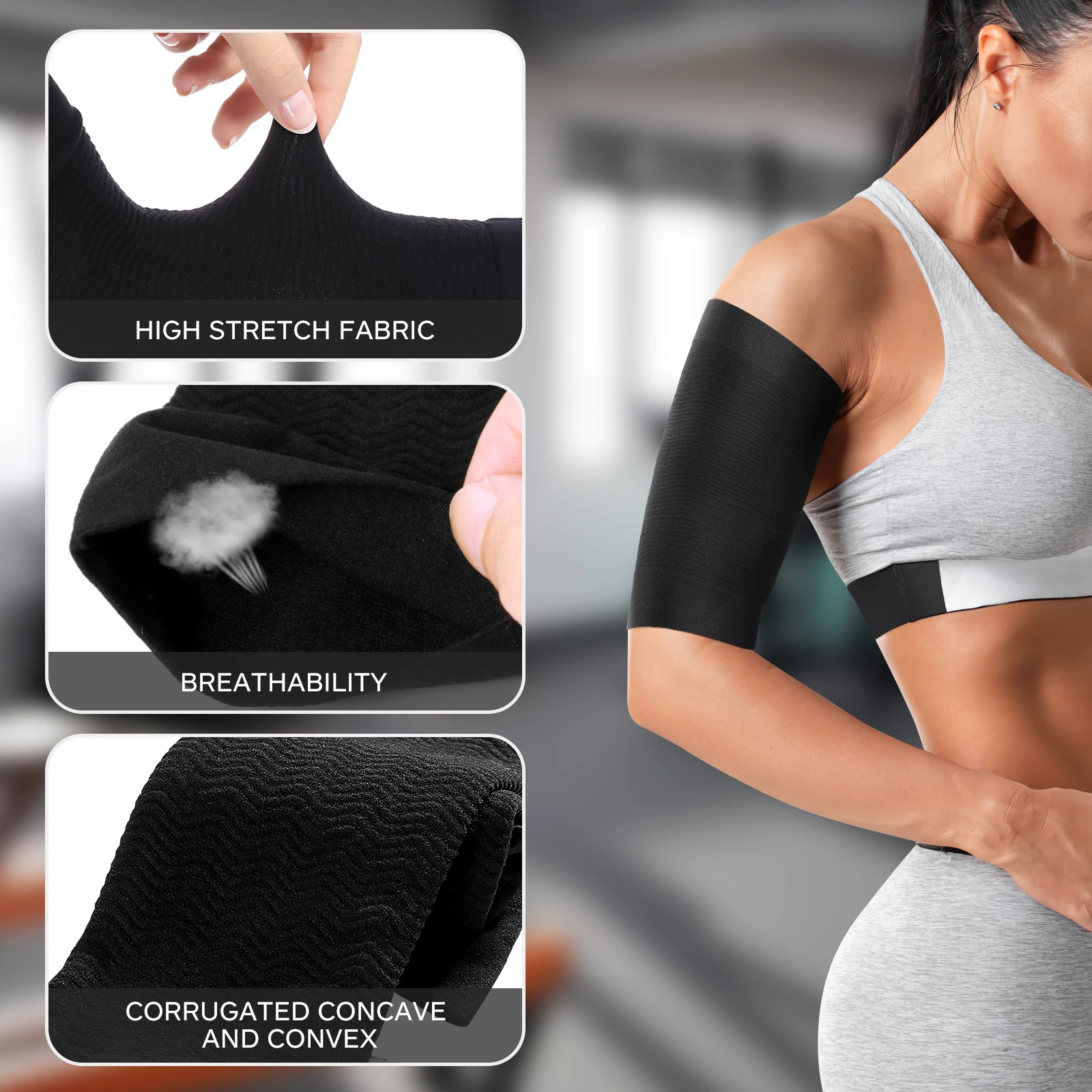 

Fat Burning Arm Shaperwear Elastic Arm Shaping Sleeves Lightweight Seamless Slimming Guard for Ladies Girls Promote Circulation
