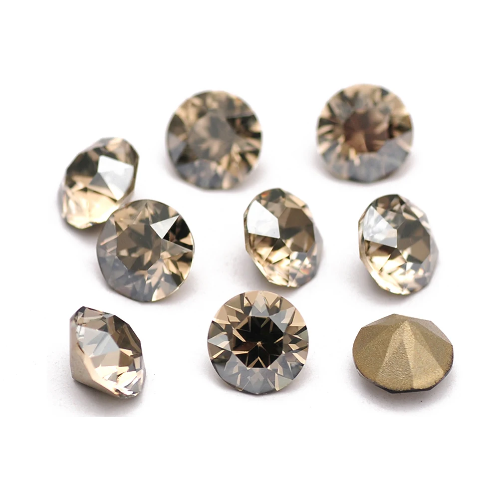 10PCS Super Bunte 5A Xirius Strass DIY Schmuck Machen Glas Perlen Pointback Runde Kleber Auf Nail art Zubehör Kristalle – Detail 21