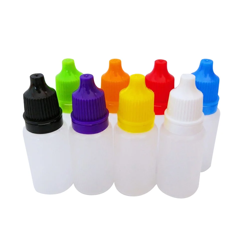 8pcs 20ml Empty Plastic Squeezable Dropper Bottles Eye Liquid Dropper Dropping Bottles (Random Color)