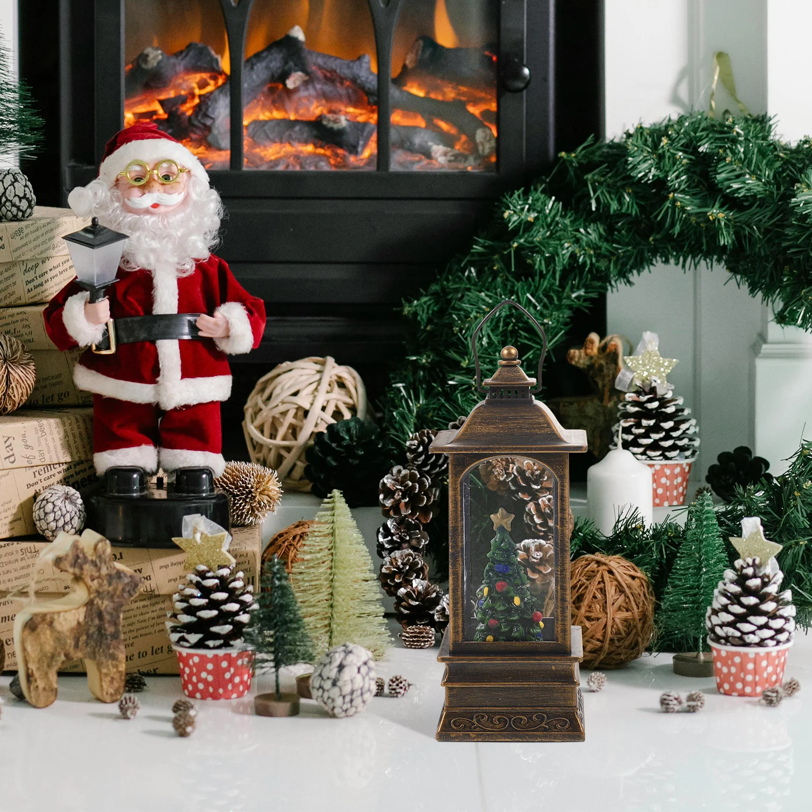 

Christmas Lantern Xmas Decorative Lamp Hanging LED Light Lantern Perfect for Party Home Hotel Restaurant Xmas Light Decoration