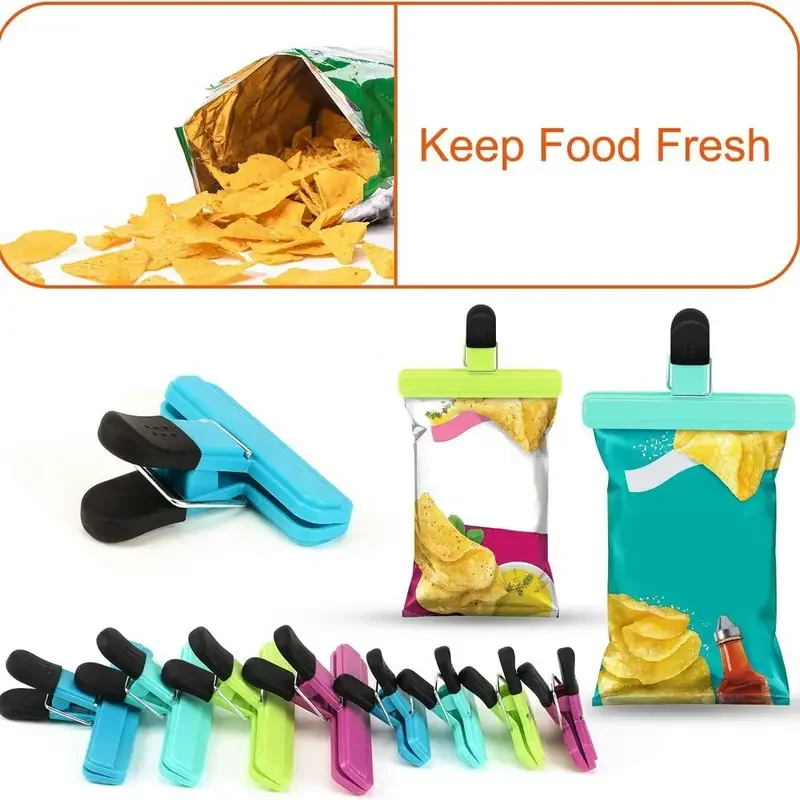 1PCS Food Bag Clips-Plastic Sealing Clips for Chip Bags,Snacks,Bread Packaging - Reusable Kitchen Food Savers in Assorted Colors