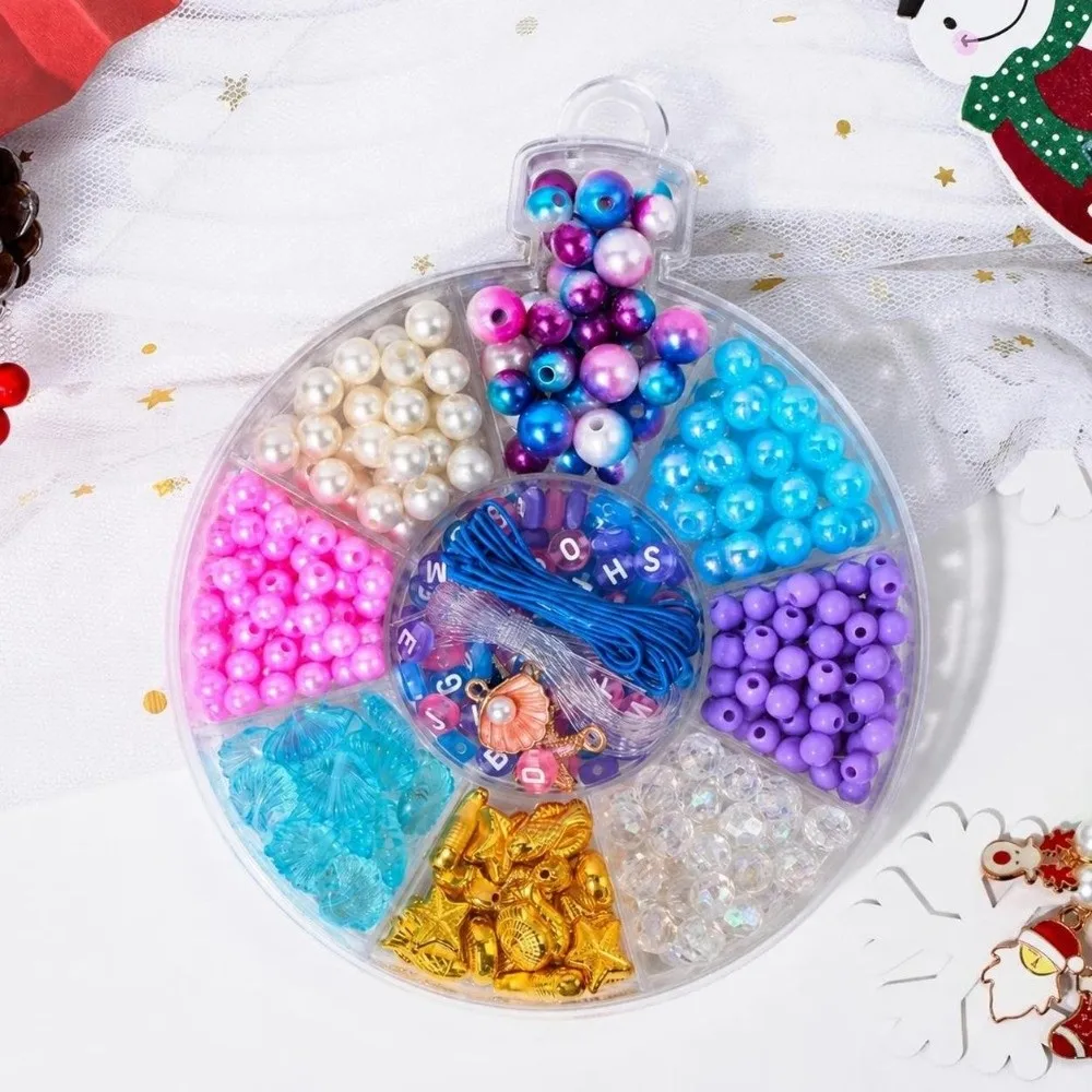 Multi-Color Christmas Beading DIY Kit Handmade Complete Supplies Bracelet Necklace Making Entry-level Snowflake Shaped