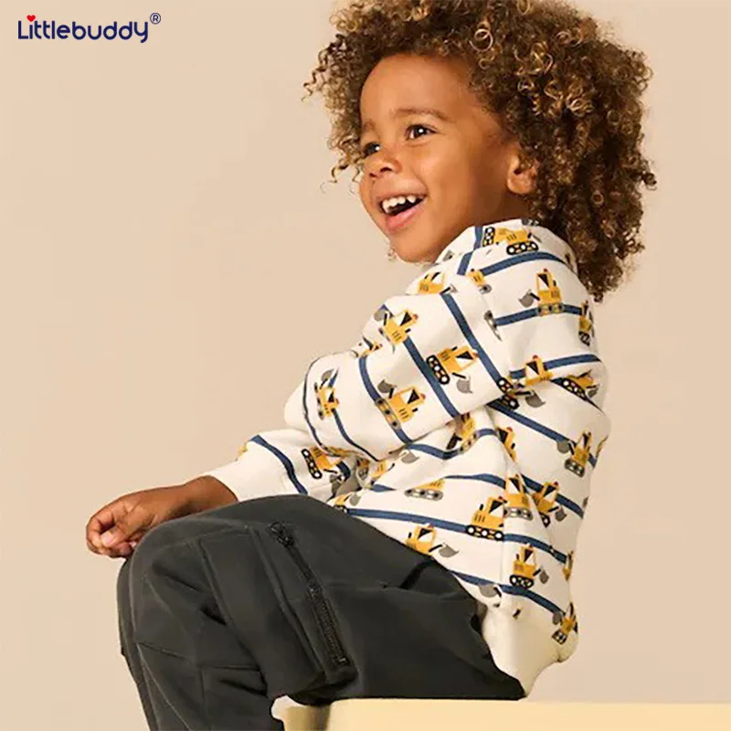 

littlebuddyLong-sleeve Children's Sweatshirt Cotton Style2-7Children's Sweatshirt Round Neck Thin Style Wholesale