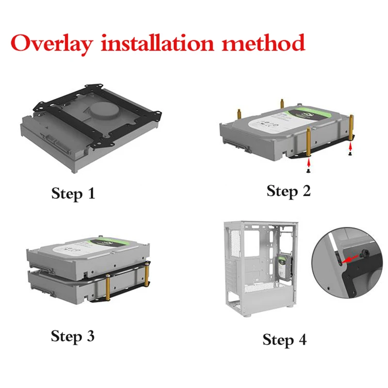 1Pc 12Cm Ventilator Harde Schijf Beugel Ssd 3.5 Inch Harde Schijf Beugel Verlengde Multi-Layer Stapelbeugel Computer Accessoires