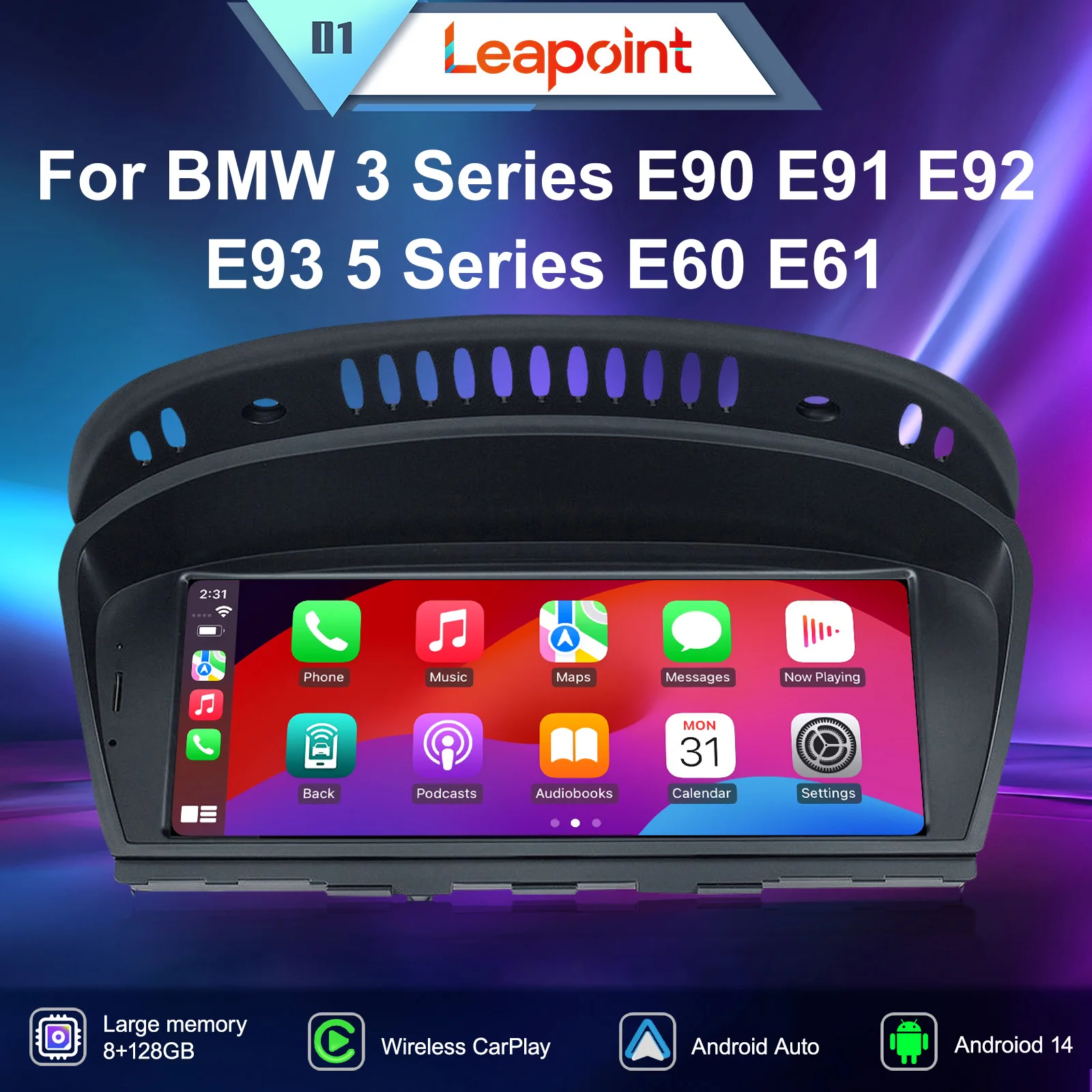 

Leapoint Wireless Carplay Multimedia Player For BMW 3 Series E90 E91 E92 E93 5 Series E60 E61 Autoradio Stereo 2din Head Unit