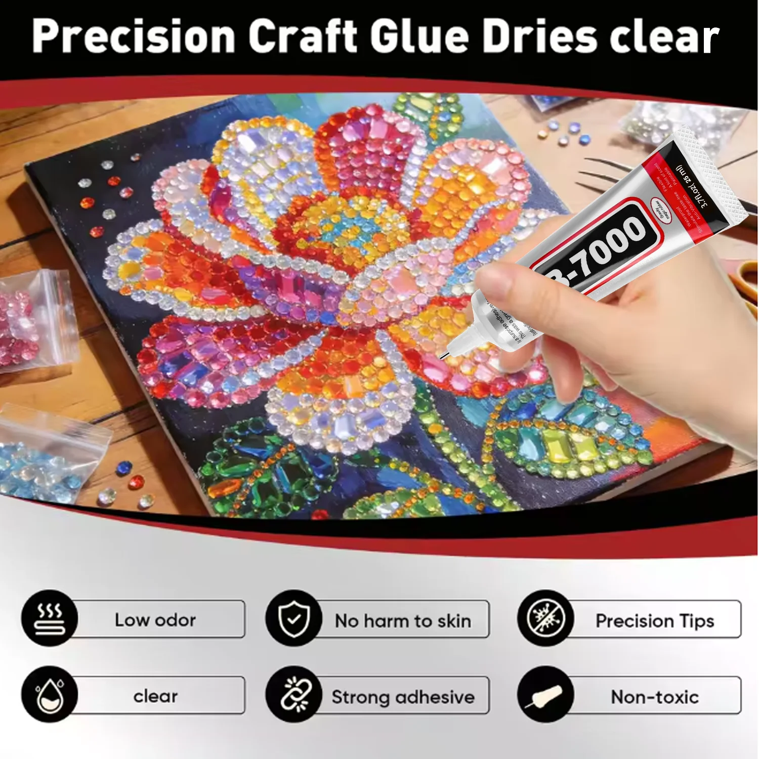JXVX 4 pcs of B7000 Resin Glue - B-7000 Waterproof Transparent Glue (15 g/0.5 Fl. oz) for Jewelry, Rhinestones and Mobile Phones