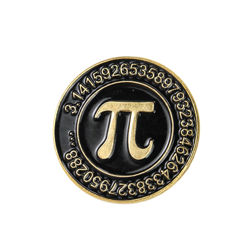 Science Themes Maths π Chemistry Molecular Formula Science Slogan Periodic Table Badge Round Metal Enamel Brooch Jewelry Pins