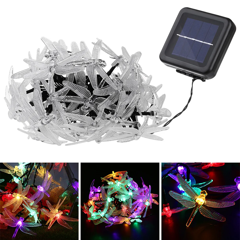 

6M Solar Dragonfly String Light 30 LED Fairy Lamp Solar Garden Decoration Holiday Stage Waterproof Outdoor Lighting