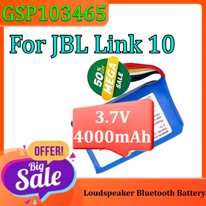 GSP103465 Loudspeaker Bluetooth Battery For JBL Link 10 Rechargeable Battery 3.7V 4000mAh