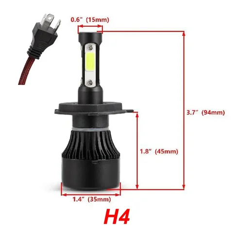 2x HB3 9005 HB4 9006 H4 H7 H11 H8 H9 H16 jp H13 9008 9004 9007 4 стороны COB Светодиодная лампа Автомобильная фара Противотуманная фара 12 В
