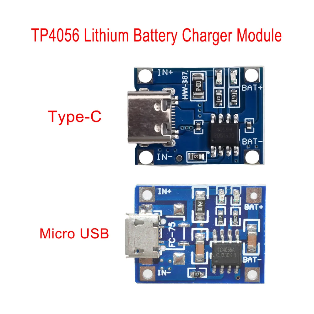 Зарядная плата TP4056, 5 шт., Micro USB Type-C, 5 В, 1 а, с двойной функцией защиты, 1A, li-ion