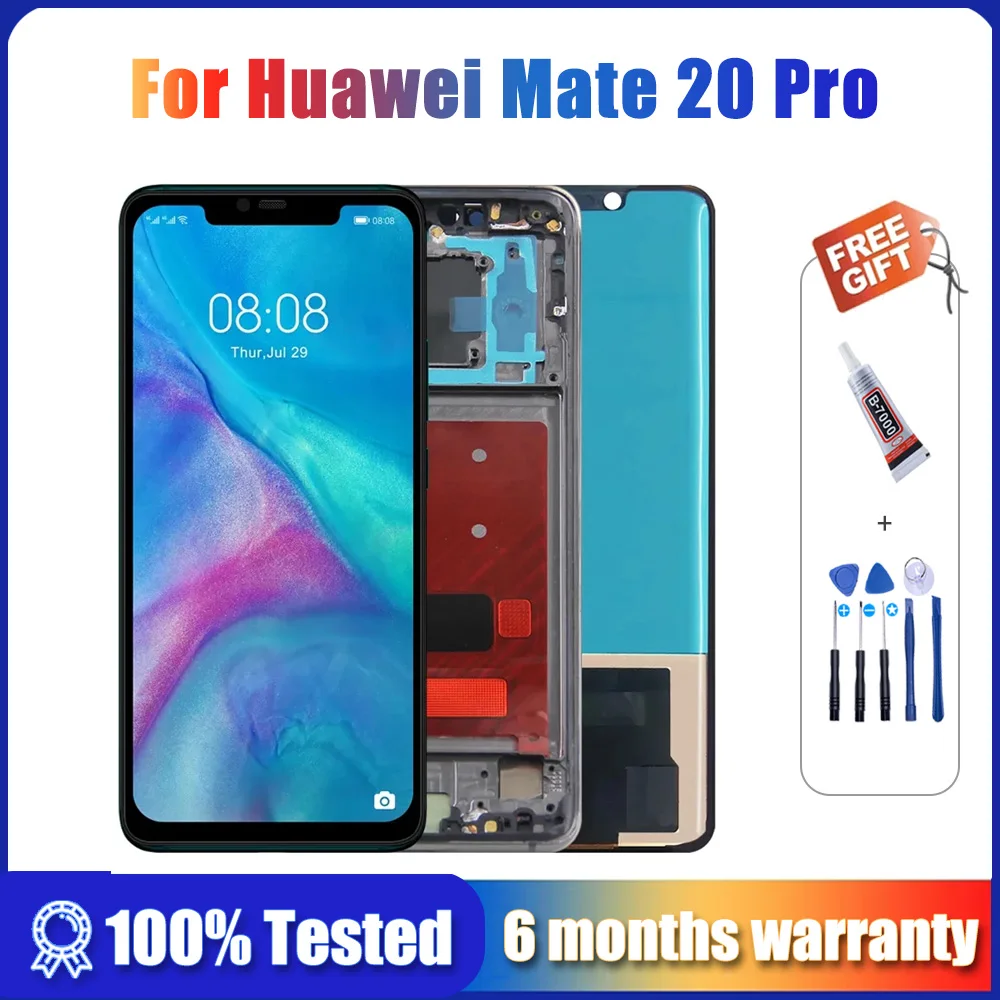 

100% протестирован для Huawei Mate 20 Pro LCD дисплей LYA-L09 L29 AL00 сенсорный экран дигитайзер в сборе Замена для Mate 20 Pro LCD