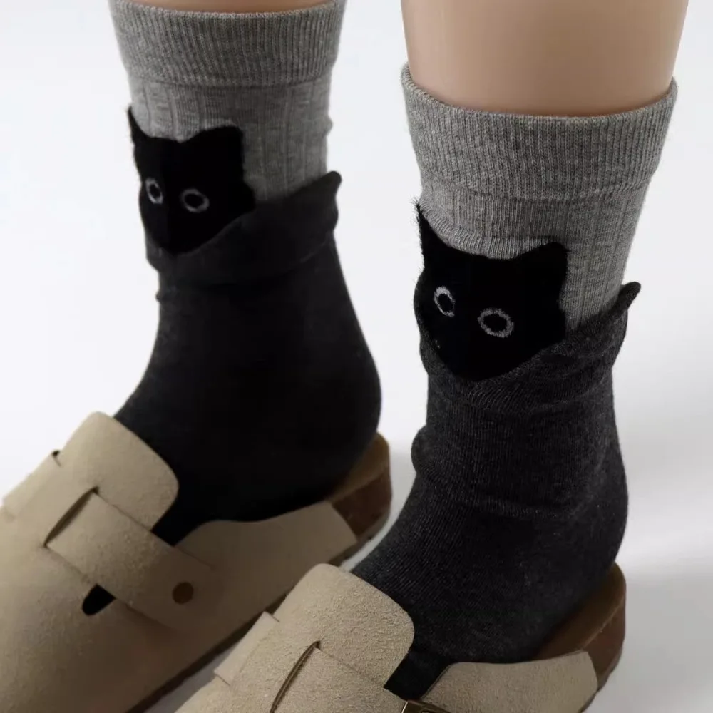 

Kawaii Cat Socks Women Cute Cartoon Animal Funny Winter Warm Cozy Plush Home Floor Socks Soft Mid Calf Novelty Gifts for Girls