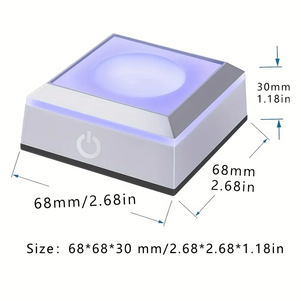 USB Rechargeable LED Light Base for 3D Crystal Glass Acrylic Or Transparent And Translucent Material Touch Switch Display Base