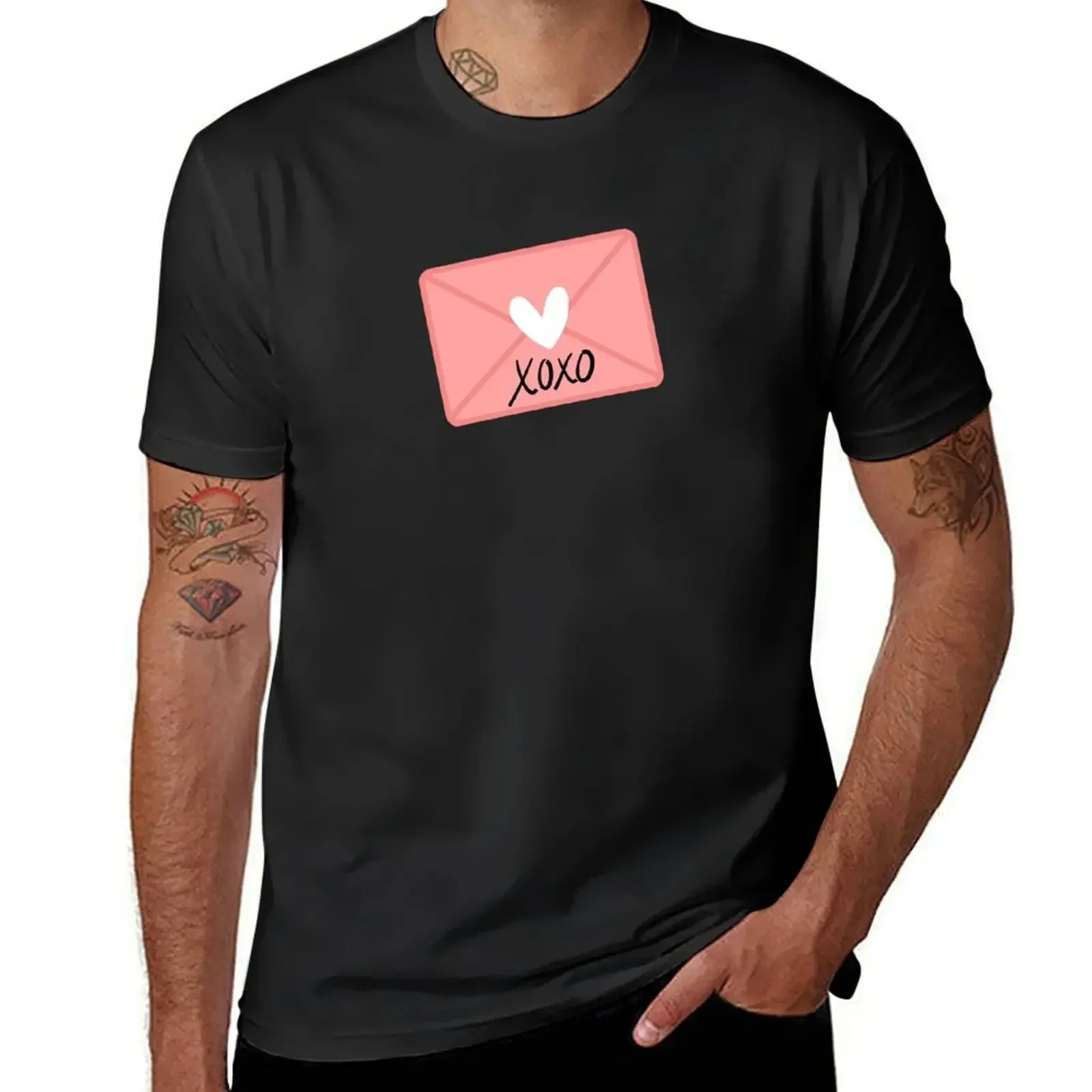 xoxo envelope T-Shirt vintage summer top new edition Aesthetic clothing mens graphic t-shirts pack