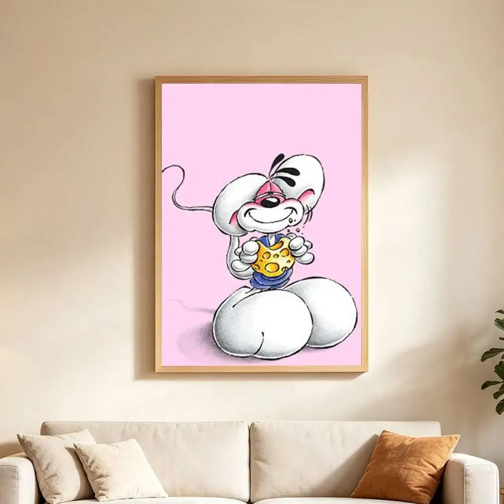 Diddlina Diddl Mouse Cartoon Poster Waterproof Wall Art Sticker For Bar Living Room Vintage Decor