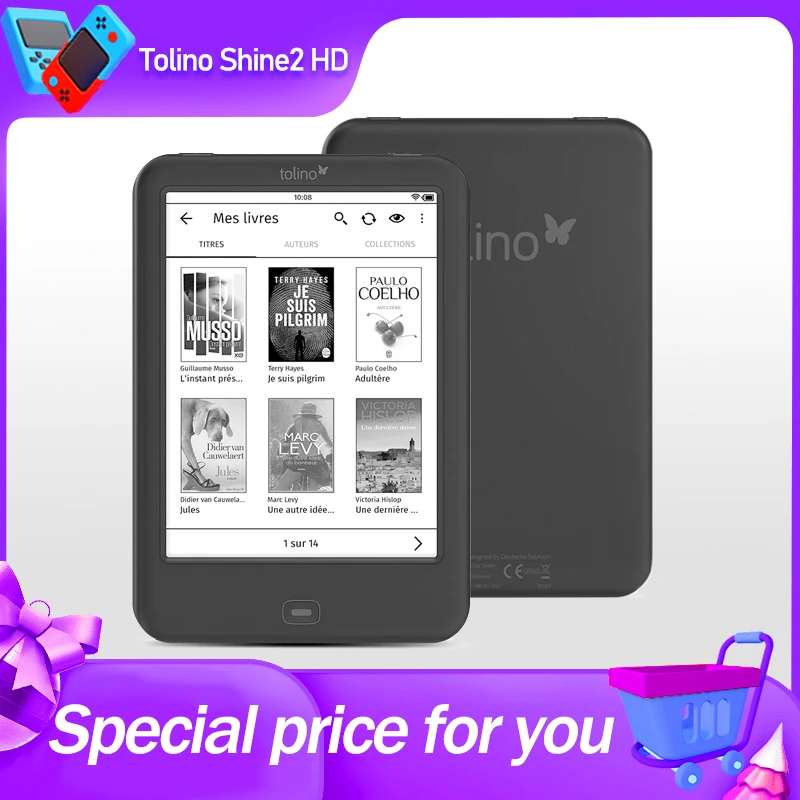 Tolino Shine2 HD 300PPI Android ebook eReader Built in Light e-ink 6 inch Touch Screen kobo kindle электронная книга