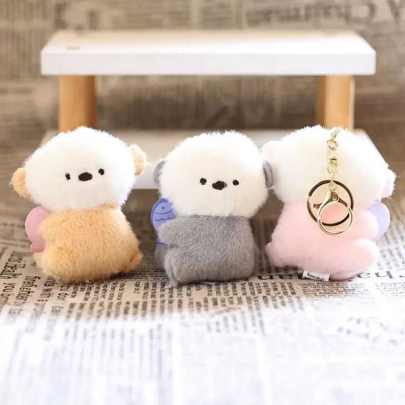 ตุ๊กตาหมีน้ำการ์ตูนขนาด 10 ซม. พวงกุญแจตุ๊กตาสัตว์น่ารัก ของตกแต่งกระเป๋า ของขวัญวันเกิด