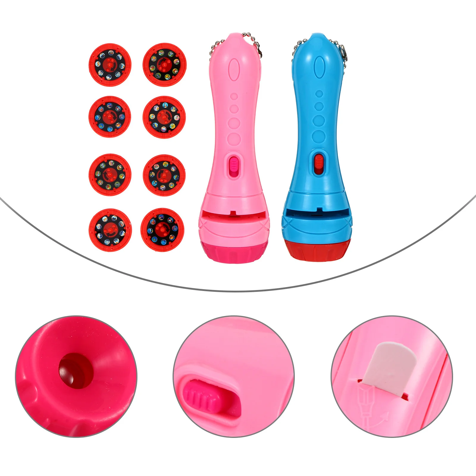 

2Pcs Kids Projection Torch with Portable Size for Long Term Use Interactive Learning Tool for Scientific Interest and Playtime