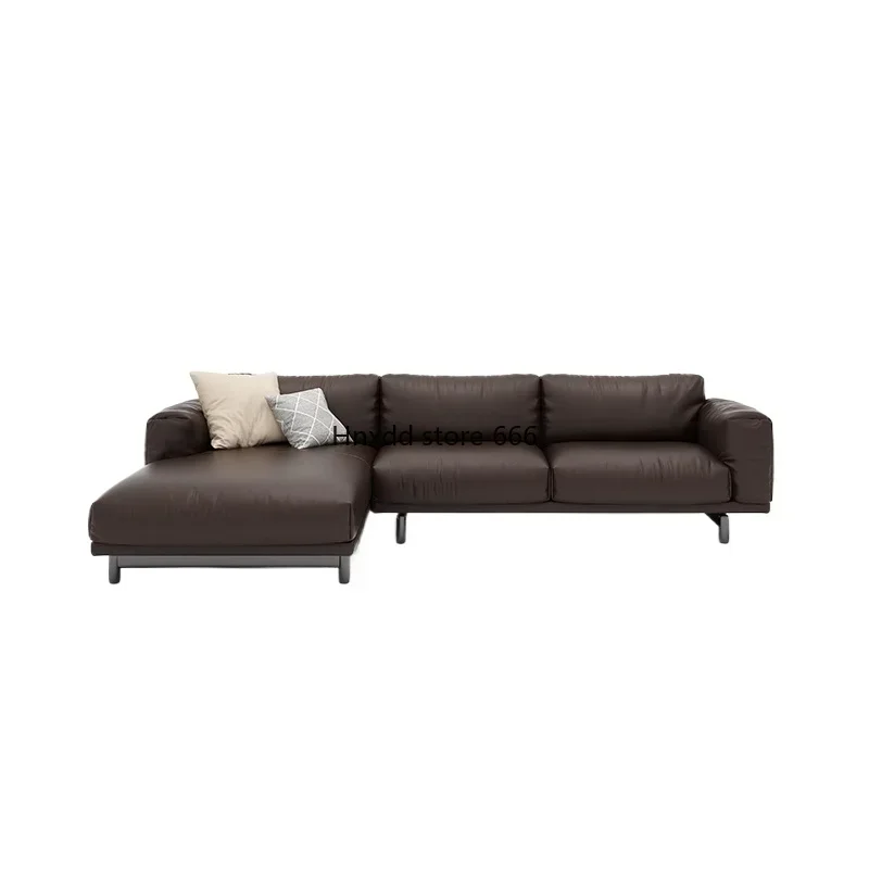 Italian light luxury sofa 123 combination leather first layer down