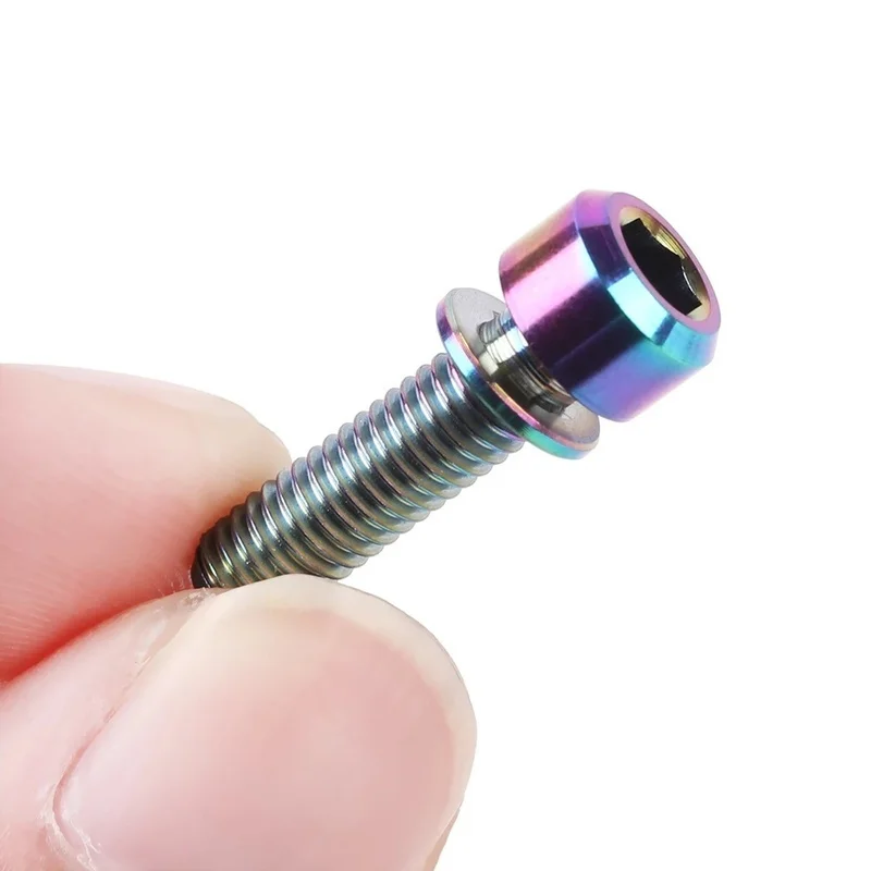 6Pcs/Set M5*18mm Bicycle Handlebar Screws Titanium-plated Colorful Stainless Steel Screws Stem Riser Screw Bolts