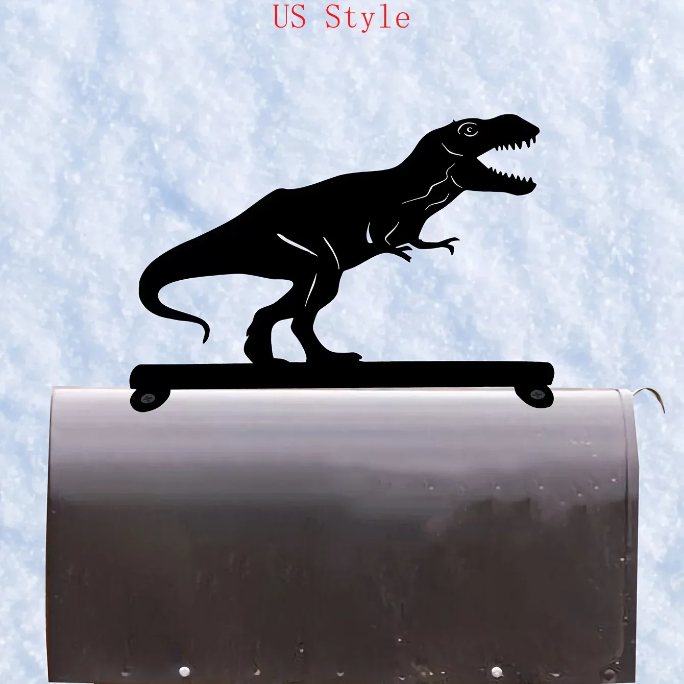 

Dinosaur Iron Art Silhouette Mailbox Top Decoration Decorative Mailbox Signage Mailbox Decoration Garden Home