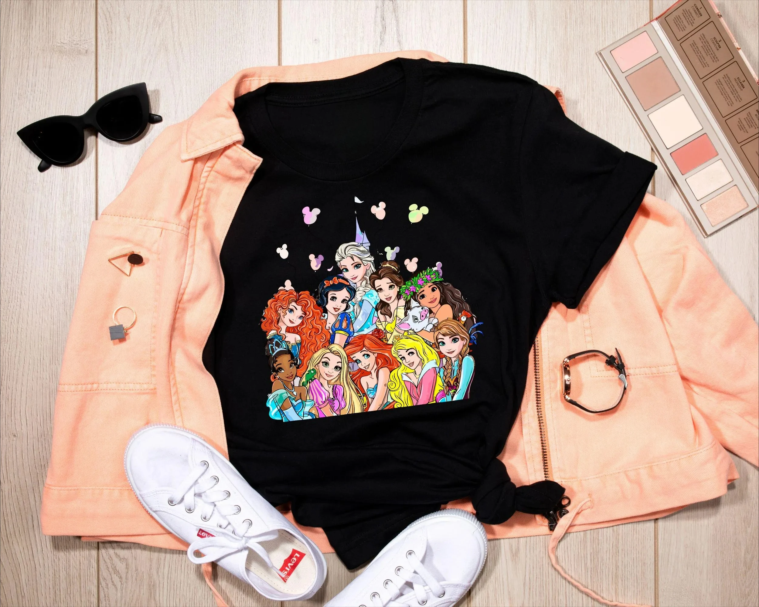 เสื้อยืดเจ้าหญิงดิสนีย์ เสื้อสเวตเตอร์เมจิกคิงดอม เสื้อยืดปราสาทเจ้าหญิงดิสนีย์ เสื้อครอบครัวสำหรับทริปดิสนีย์แลนด์
