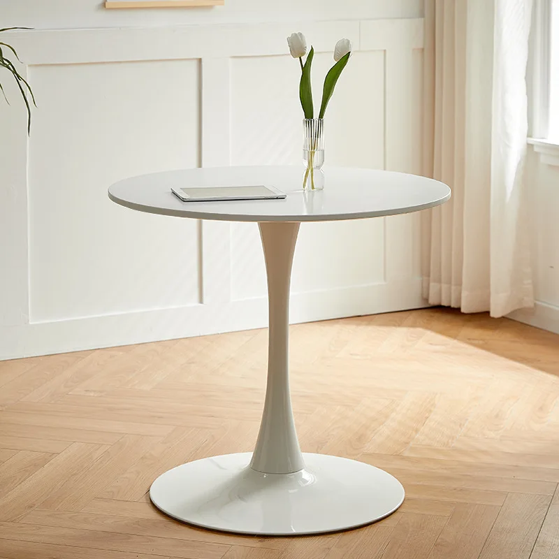 Modern Minimalist White Round Coffee Table Small Dining Table Multi Function Home Decor Trending Furniture for Living Room