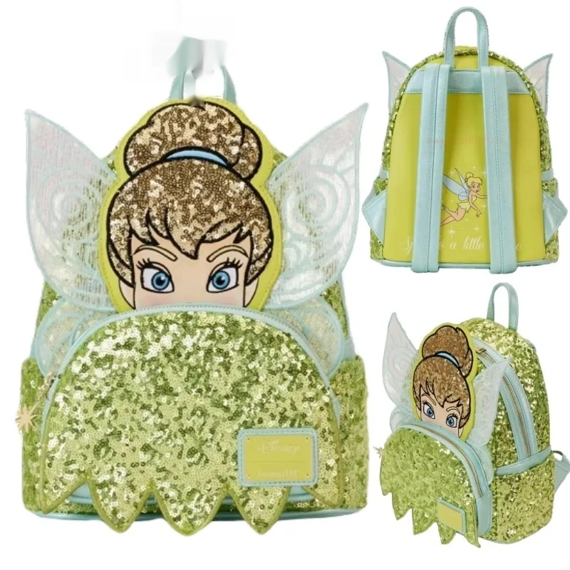 

Loungefly Tinker Bell Sequined Mini Backpack Girls Casual Fashion Creative Surprise Birthday Gift Anime Cosplay Bag