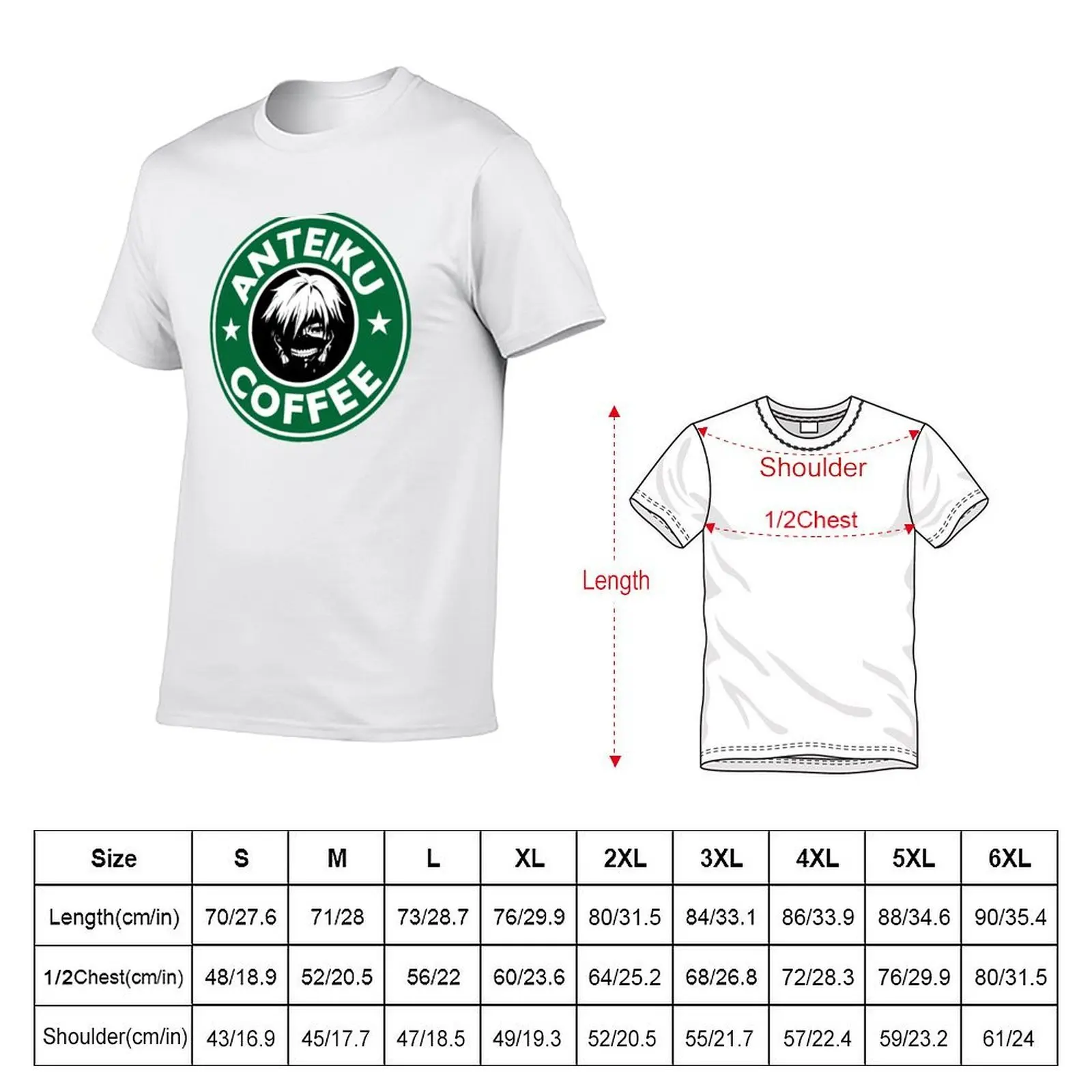 Anteiku Coffee Shirt تي شيرت رجل تي شيرت الصيف تي شيرت للرجل القطن تي شيرتات عجيبة