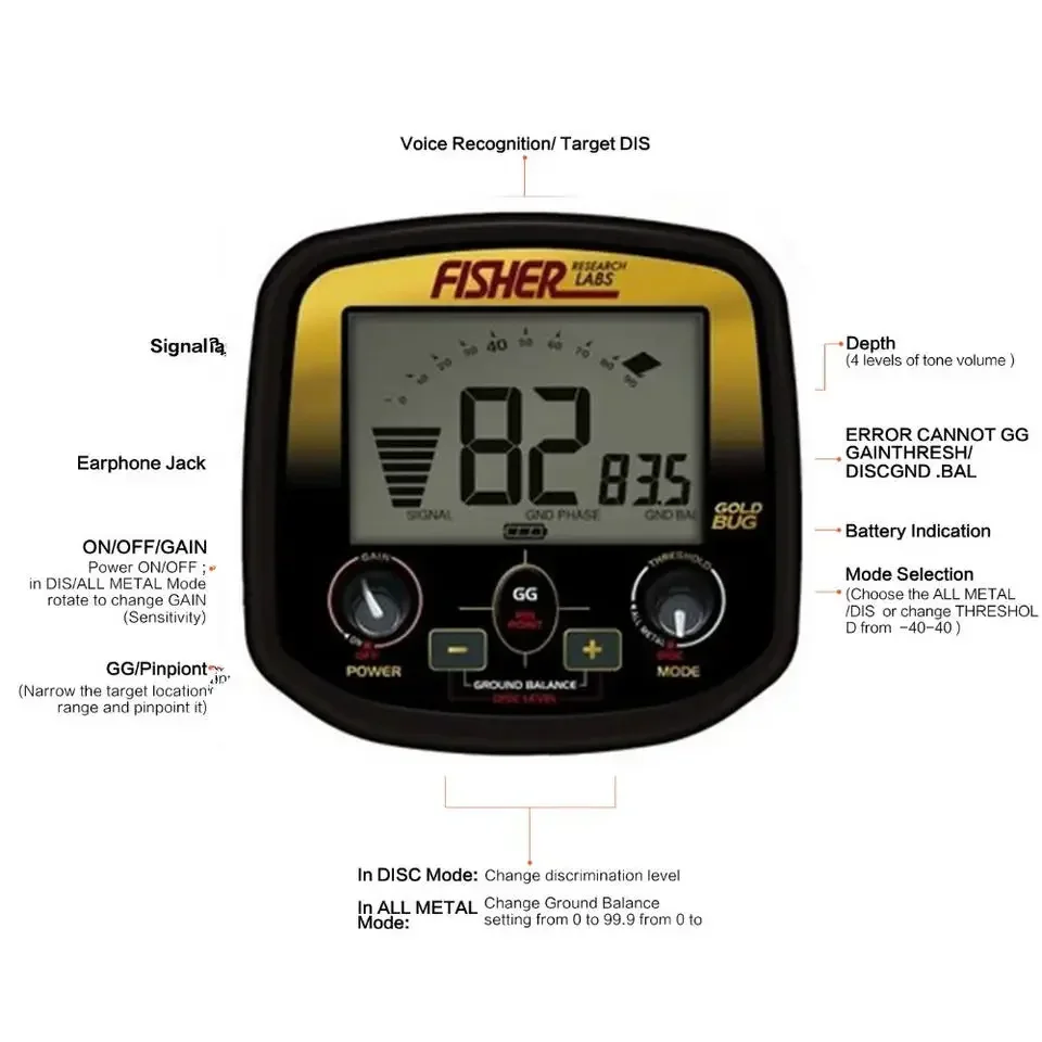 Bug Pro Gold Bug unterirdischer Metall detektor