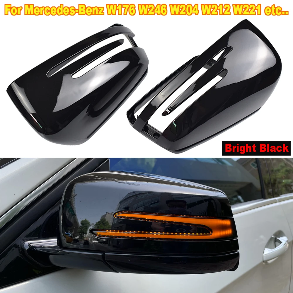 For Mercedes Benz A B C E S CLA GLA GLK CLS Class W176 W204 W117 X156 X204 Carbon Fiber Side Door Rearview Mirror Cap Cover