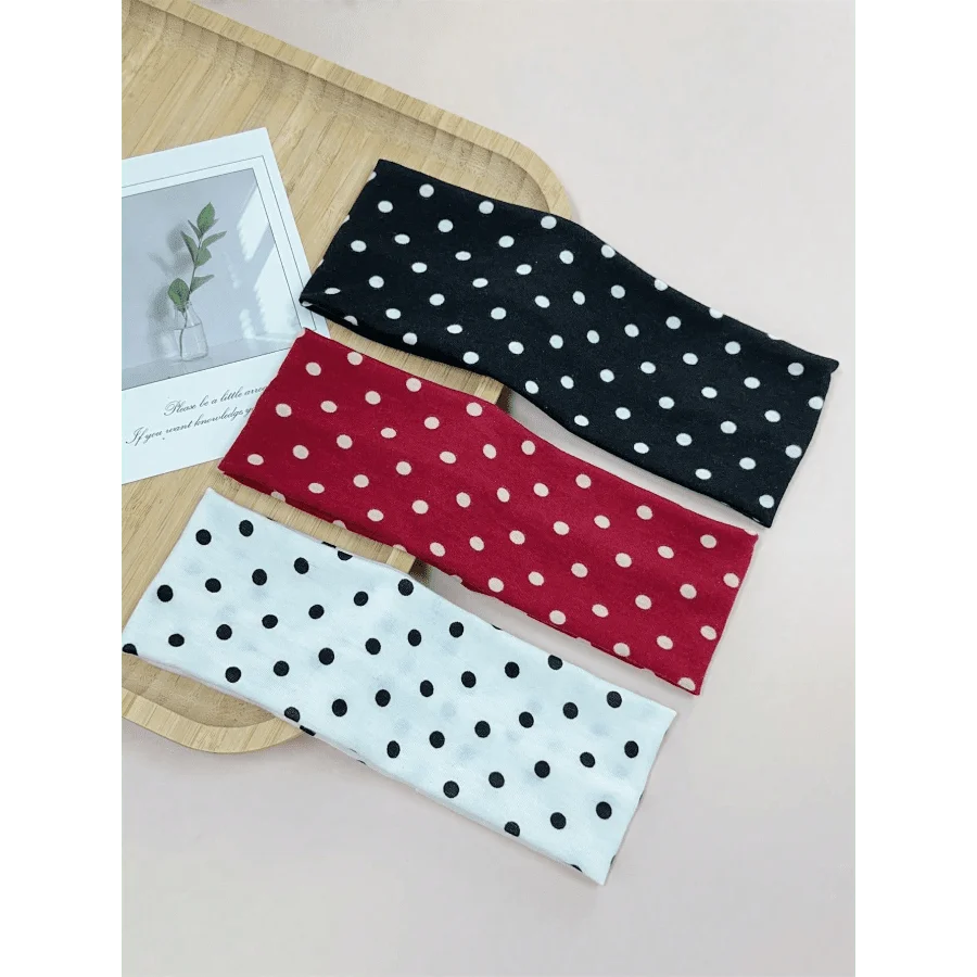

1pcs Women Elegant Sweet Polka Dot Print Elastic Fabric Dot Sports Headband, Suitable For Daily, Fitness, Running, Yoga, Sweat-Absorbing Hair Band Headscarf, Fashion Hair Accessory, Bohemian Style Headband, Elegant Fall Winter Hair Accessories For Women
