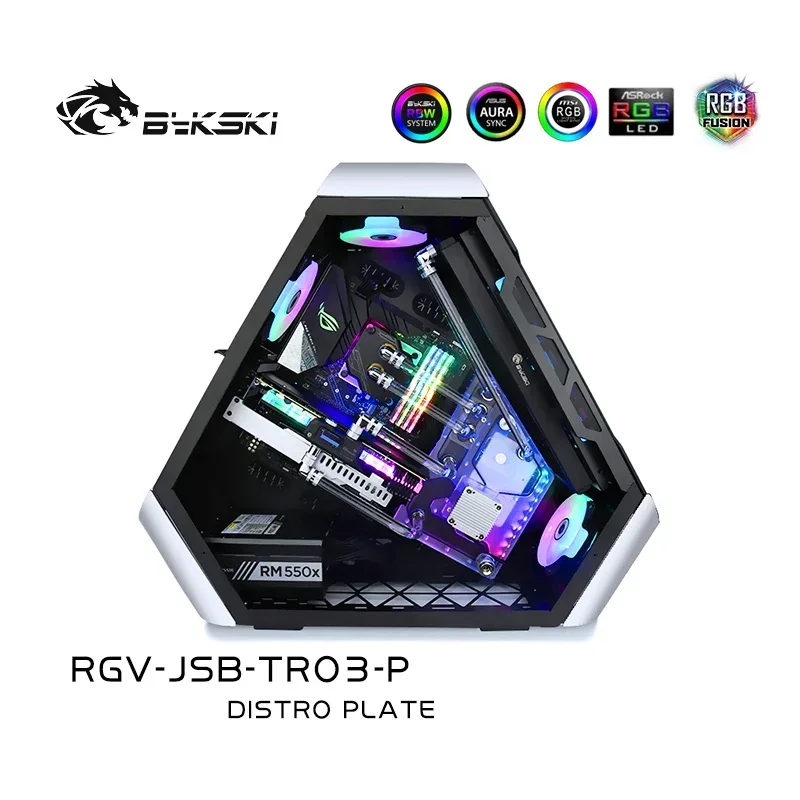 Bykski RGV-JSB-TR03-P, plaque de Distro pour boîtier JONSBO TR03, MOD Waterway Board Kit de réservoir pour CPU GPU PC système de refroidissement par eau