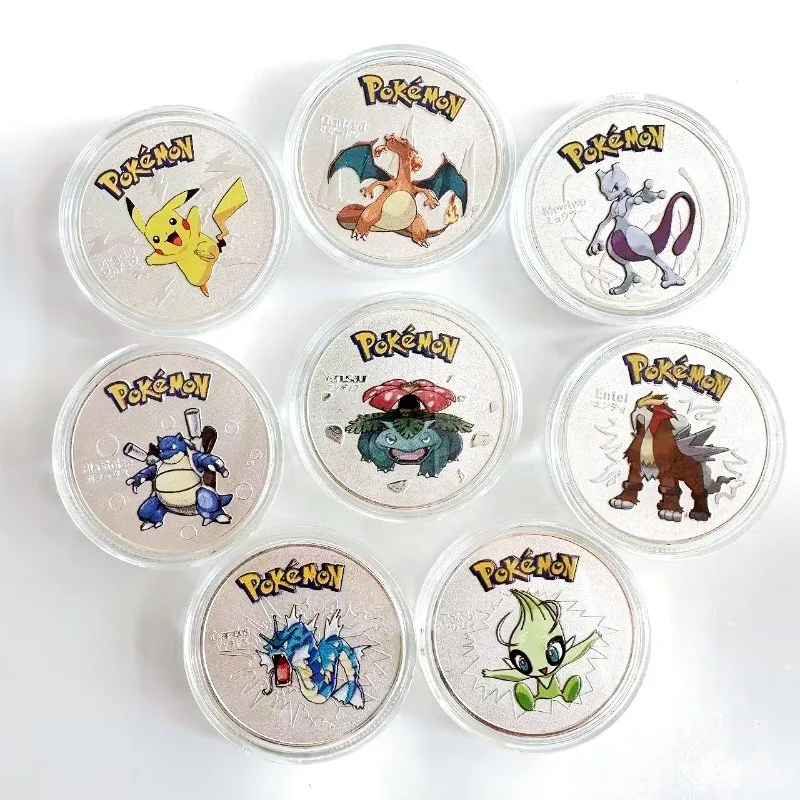 جديد كلاسيكي الرسوم المتحركة الكرتون جيب عملة التذكارية مجموعة Charizard و Eevee عملة ميدالية تذكارية لهدايا عيد الميلاد #3