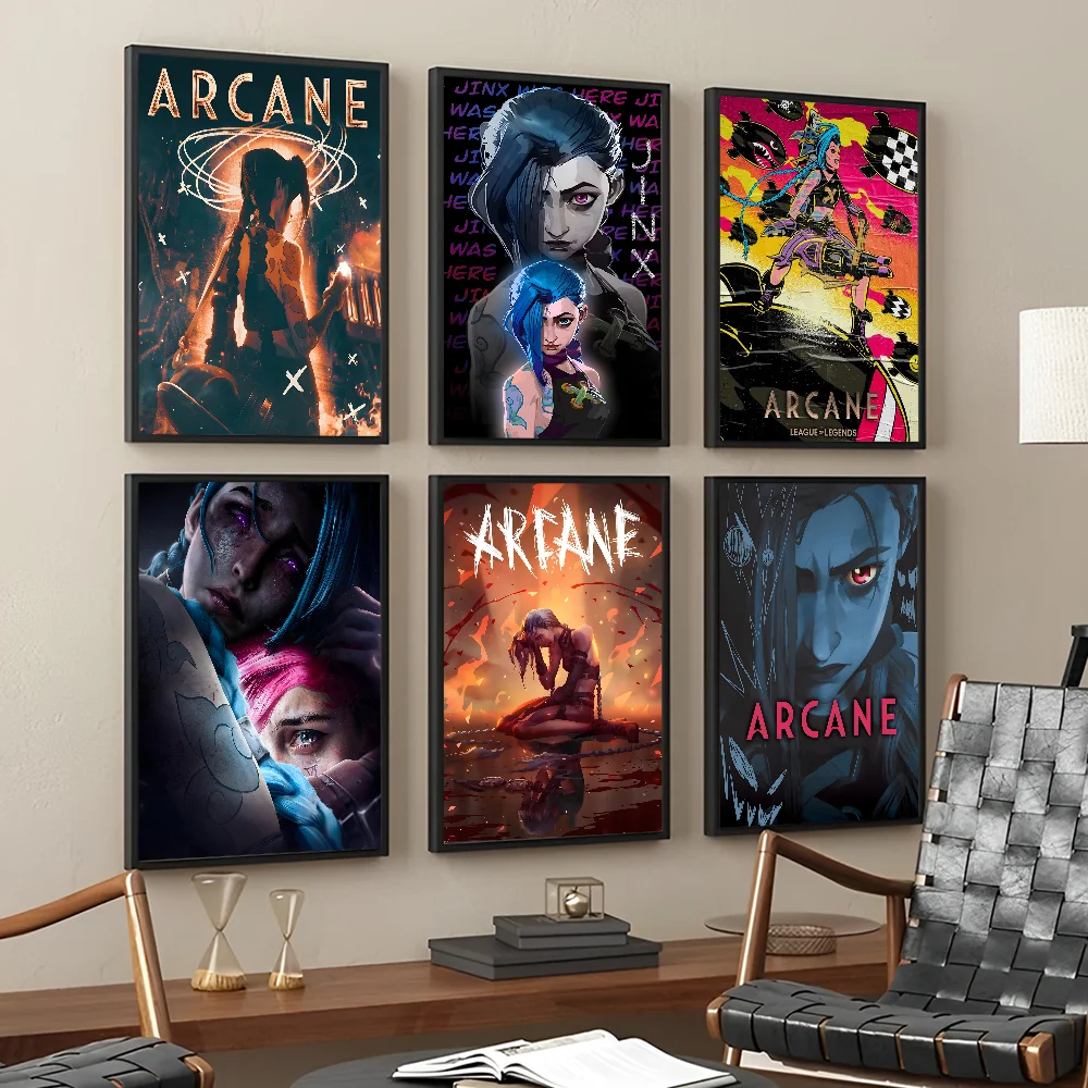 Arcane League of Legends Anime Posters Sticky Whitepaper Sticker DIY Room Bar Cafe Kawaii Room Decor