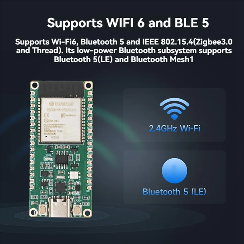 ABZW ESP32-C6 Wifi 6 코어 보드 ESP32-C6-WROOM-1-N8 USB 및 UART 개발용 마이크로컨트롤러 모듈