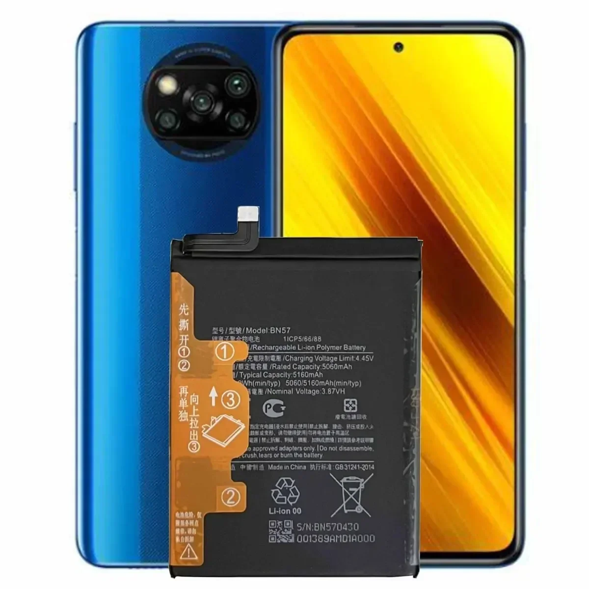 

2025 год, 100% оригинальная батарея BN57 для XIAOMI POCO X3 NFC/POCO X3 PRO/сменная батарея для телефона